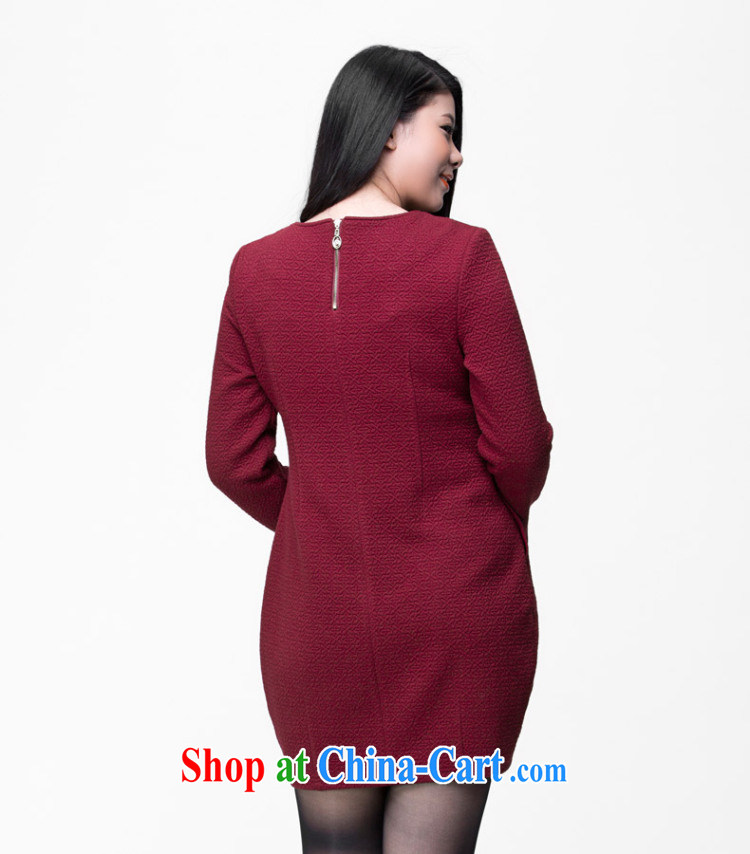 Colorful, larger female 2014 autumn and winter skirt solid long-sleeved dresses Korean round-collar knitting video thin dresses H 1005 maroon 5 XL pictures, price, brand platters! Elections are good character, the national distribution, so why buy now enjoy more preferential! Health