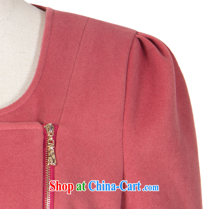 Colorful, larger women 2014 winter jacket Korean side zipper bubble cuff video thin hair so jacket T-shirt girl 豆沙 red 5 XL, Jacob (yartcs), online shopping