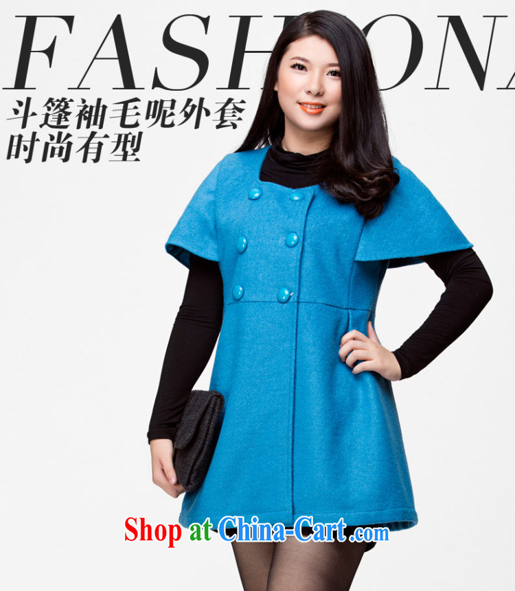 Colorful, larger female 2014 autumn and winter jacket Korean cloak cuff double-Mao jacket? T-shirt girls blue 5 XL pictures, price, brand platters! Elections are good character, the national distribution, so why buy now enjoy more preferential! Health