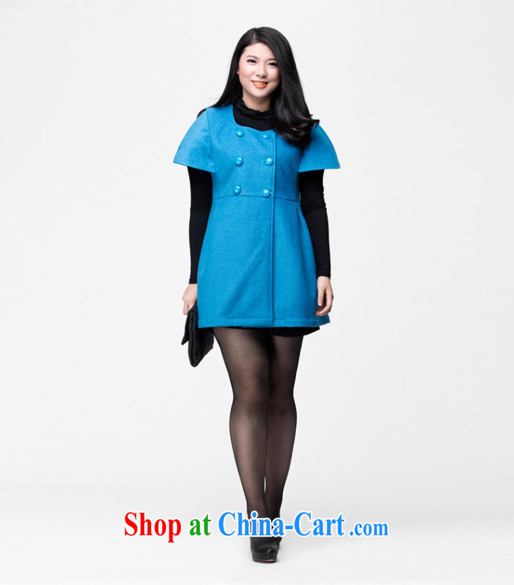 Colorful, larger female 2014 autumn and winter jacket Korean cloak cuff double-Mao jacket? T-shirt girls blue 5 XL pictures, price, brand platters! Elections are good character, the national distribution, so why buy now enjoy more preferential! Health