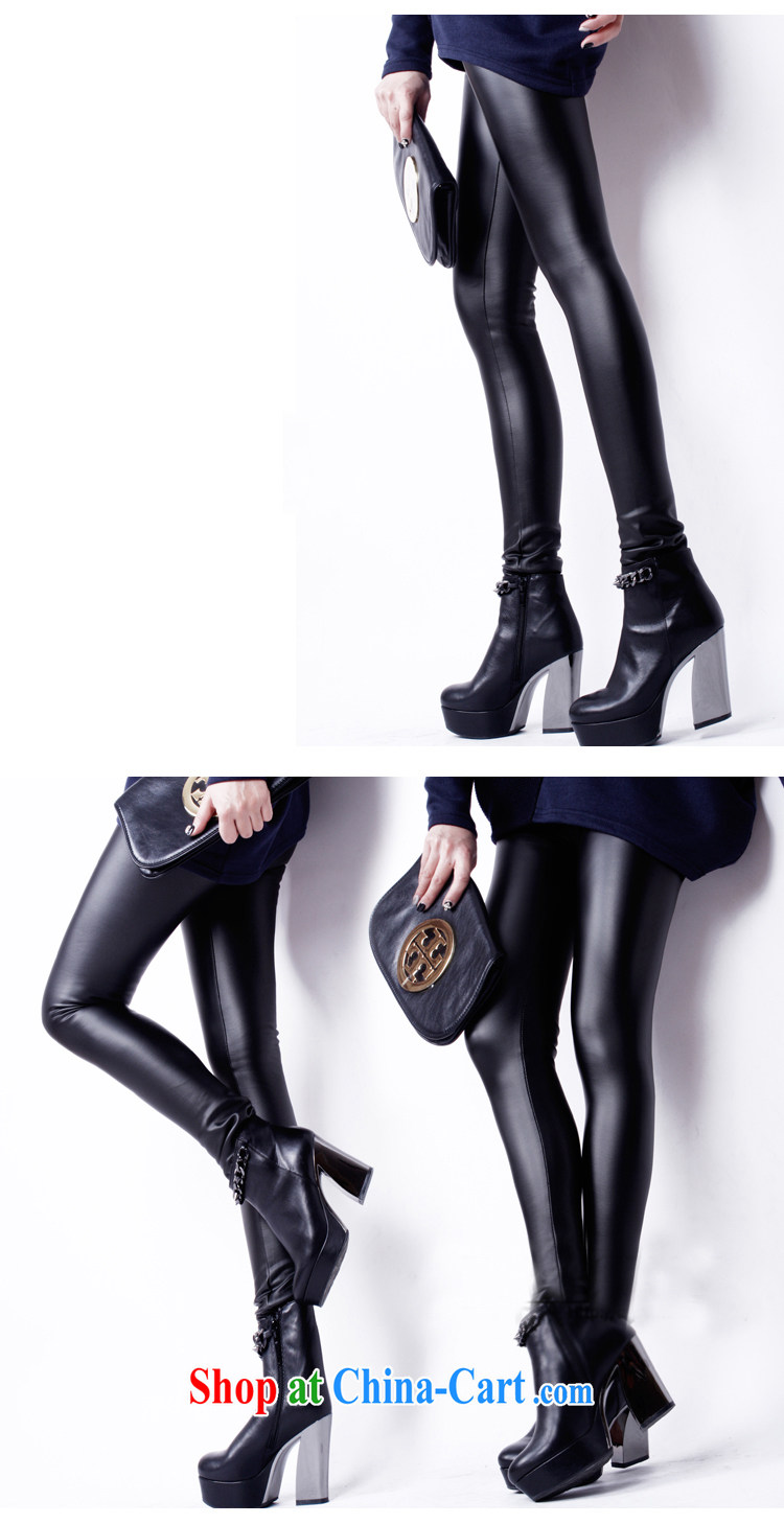 Kaixin Connie 2014 autumn and winter new Korean thick MM graphics thin the lint-free cloth tight trousers leather pants pants solid light-sensing carbon black leather pants 6 XL pictures, price, brand platters! Elections are good character, the national distribution, so why buy now enjoy more preferential! Health