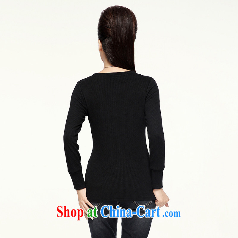 The Mak is the female 2014 winter clothes new, thick mm stylish 100 ground cultivating long-sleeved T-shirt solid black 944171076 4 XL, former Yugoslavia, Mak, and shopping on the Internet