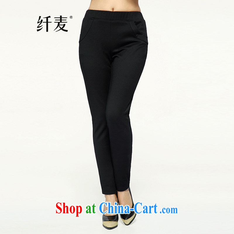 Slim, Mr Big, women winter 2014 with new thick mm stylish graphics skinny leg pants solid pants 944091381 black XL