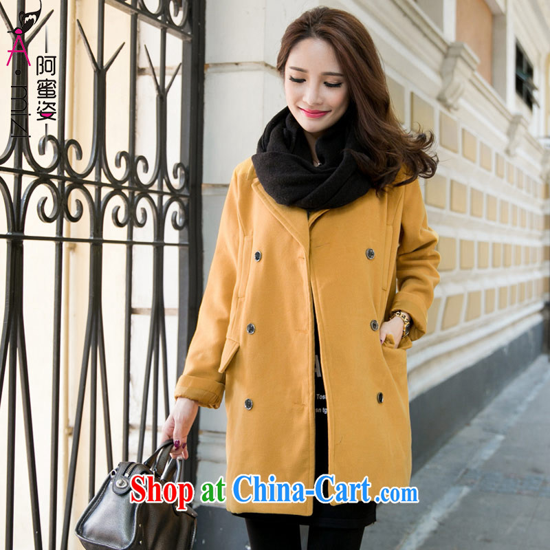 The honey and diverse expertise MM new winter clothing double-long in temperament, graphics thin windbreaker gross? What about coat-jacket women 9316 Kang yellow 5 XL, honey, and, shopping on the Internet