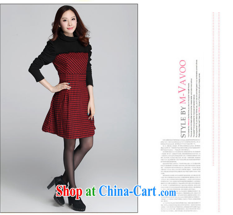 The obesity mm stylish spell color dresses package mail 2014 new autumn and winter clothing high-collar solid dress bubble sleeve large code 1000 bird tartan video thin knitted short red XXL approximately 140 - 150 Jack pictures, price, brand platters! Elections are good character, the national distribution, so why buy now enjoy more preferential! Health