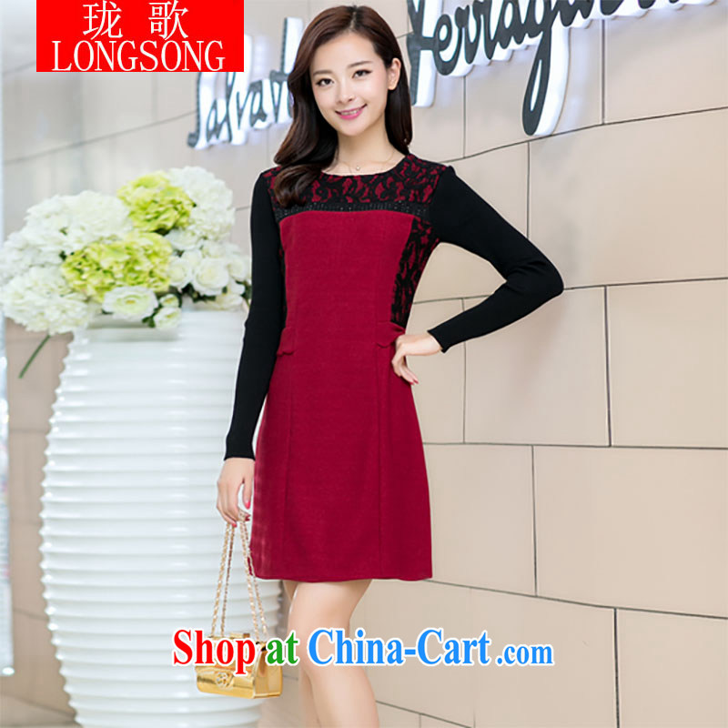 Vicky Ling Song 2014 New Beauty video thin dresses girls winter clothing, Long skirts, so gross solid skirt and winter long-sleeved skirt the code that the dresses Thick Red XXXL