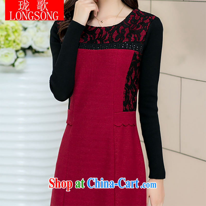 Vicky Ling Song 2014 New Beauty video thin dresses girls winter clothing, Long skirts so gross solid winter skirt skirt long-sleeved the code that the dresses Thick Red XXXL, clerical officer Song (LONGSONG), online shopping