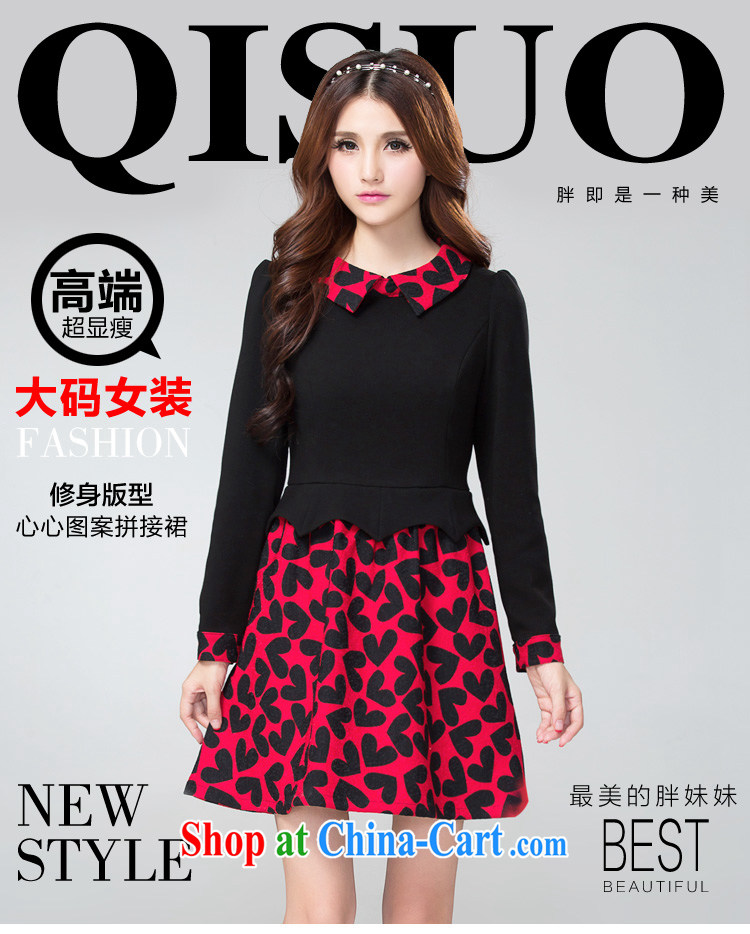 cheer for Fall/Winter new products, women mm thick European and American heart-shaped graphics thin XL long-sleeved dress number 2352 red 2 XL pictures, price, brand platters! Elections are good character, the national distribution, so why buy now enjoy more preferential! Health