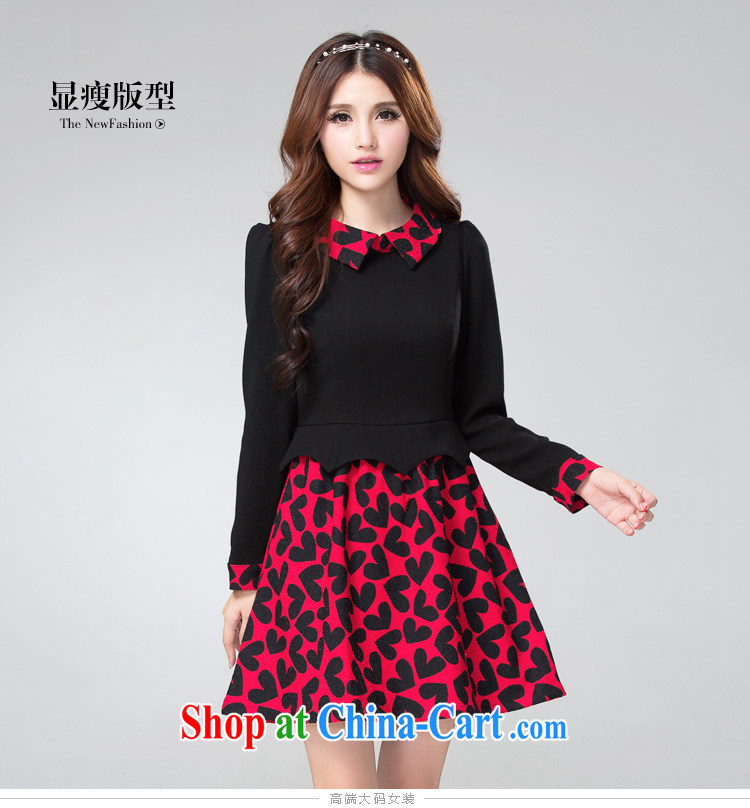 cheer for Fall/Winter new products, women mm thick European and American heart-shaped graphics thin XL long-sleeved dress number 2352 red 2 XL pictures, price, brand platters! Elections are good character, the national distribution, so why buy now enjoy more preferential! Health