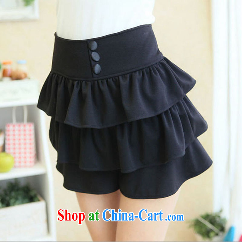 Loose the code body skirt 2015 summer shorts 200 Jack high waist stretch thick girls pants wide leg and indeed intensify cake thick mm short skirts pants black 3 XL code (weight 160 - 180), HAPPY HUT, shopping on the Internet