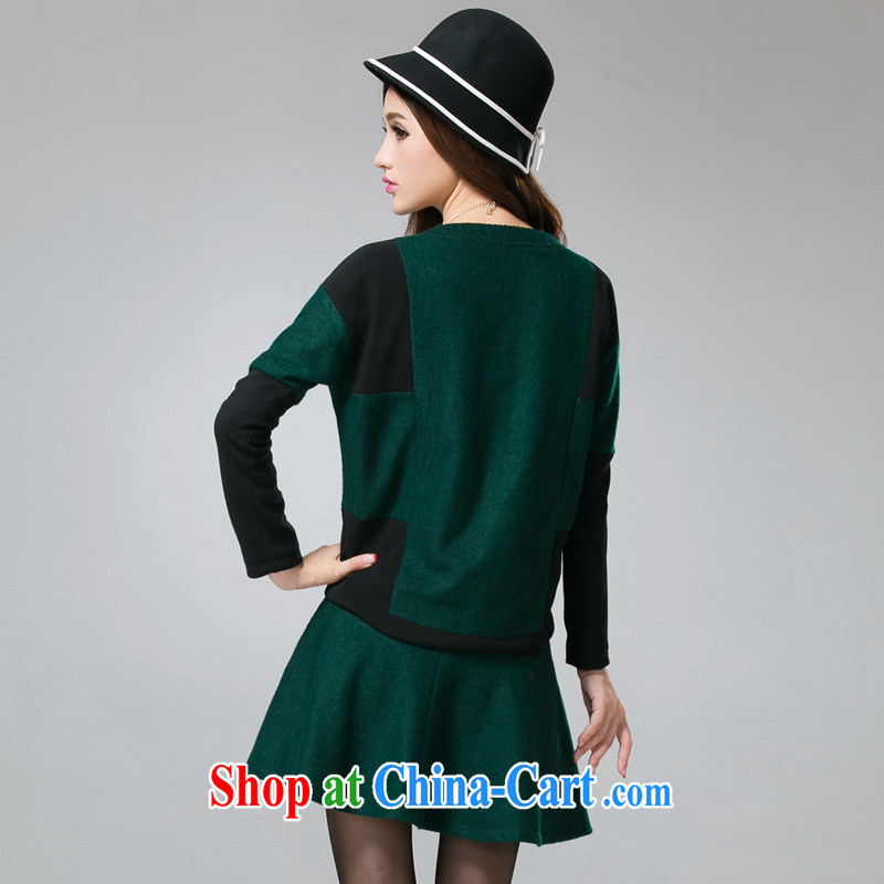 cheer for autumn and winter, the Code women mm thick stitching graphics thin XL long-sleeved wool is a thick T pension number 2363 green 5 XL, cross-sectoral provision (qisuo), online shopping