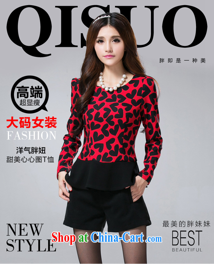 cheer for winter new products, women mm thick heart pattern graphics thin and thick, and long-sleeved shirt T number 2368 yellow 5 XL pictures, price, brand platters! Elections are good character, the national distribution, so why buy now enjoy more preferential! Health