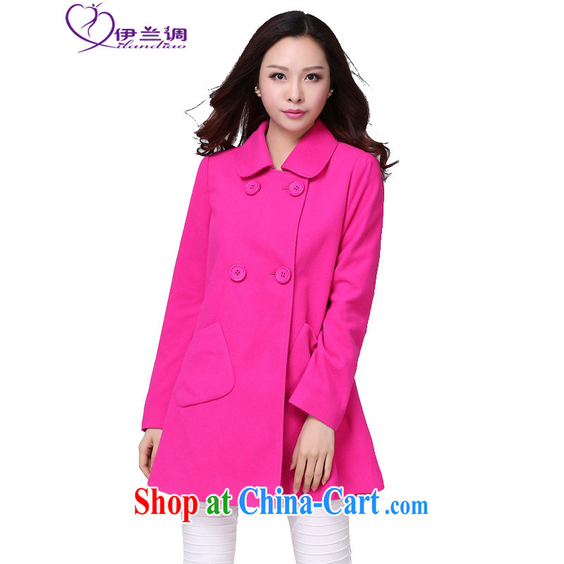 The LAN-2015 New, and ventricular hypertrophy, fat sister long-sleeved lapel thick hair so thick coat mm autumn and winter clothing Korean double-long, so the red 4 XL 170 - 185 jack