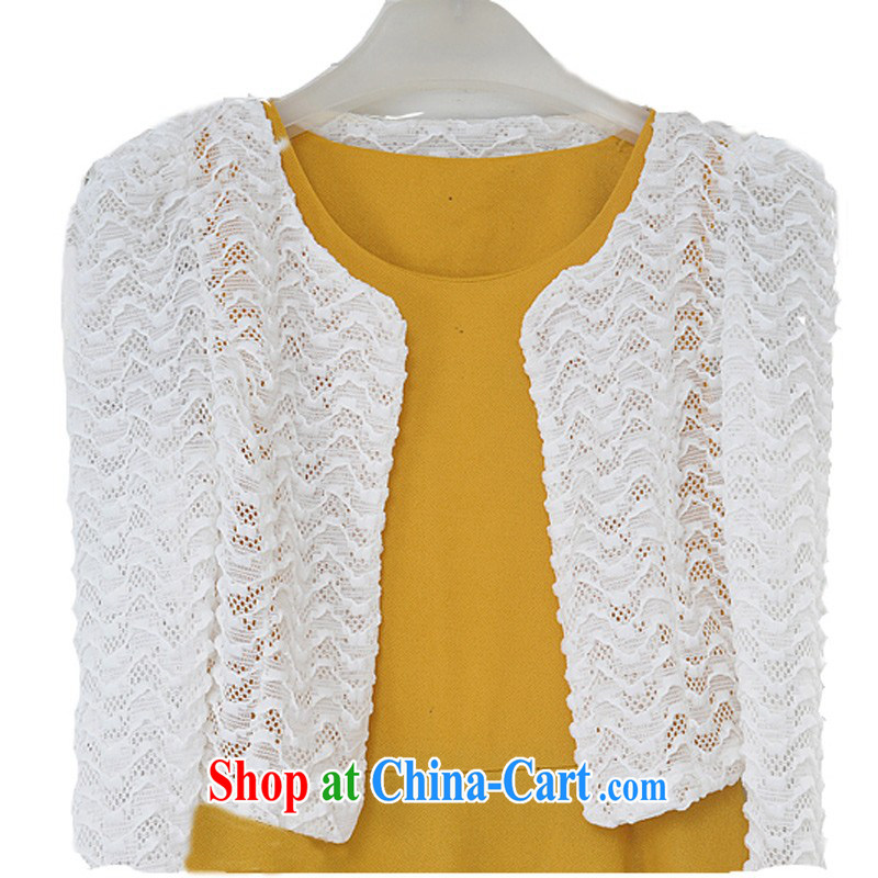 The package-XL lady two-piece dresses 2014 new spring loaded lace long-sleeved shawl vest skirt solid professional lady yellow 4 XL approximately 175 - 185 jack, land is still the garment, shopping on the Internet