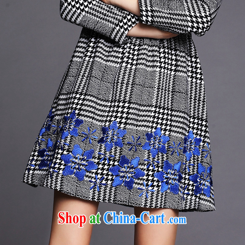 Emma in Europe and indeed the XL mm thick 2014 autumn and winter with long-sleeved roll collar dress 1000 birds, 5 XL (90 - 100 ) KG, colorful, and shopping on the Internet