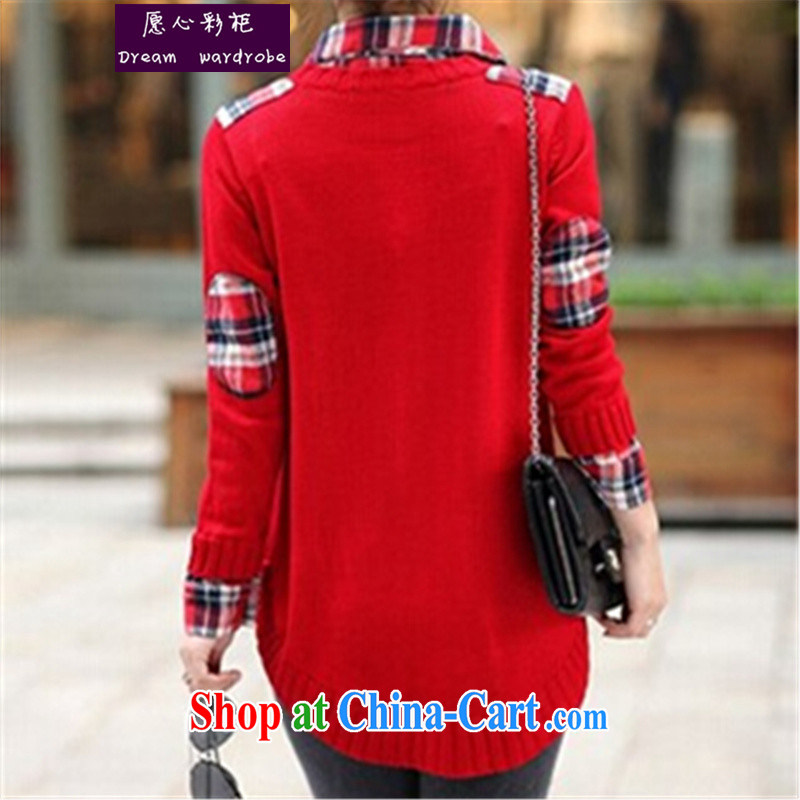 would like to heart Color cabinet 2014 the code female autumn new shirt collar A-pregnant women sweater Korean fashion knitted T-shirt bymm red are code, would like to heart color cabinet, shopping on the Internet