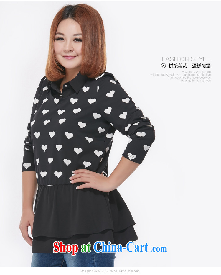 MsShe XL women spring 2015 new mm thick stitching neckline beauty flouncing T T-shirt T-shirt 2217 black 5 XL pictures, price, brand platters! Elections are good character, the national distribution, so why buy now enjoy more preferential! Health