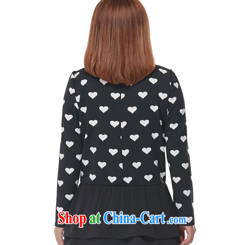 MsShe XL women spring 2015 new mm thick stitching beauty neckline flouncing T T-shirt T-shirt 2217 black 5 XL, Susan Carroll, Ms Elsie Leung Chow (MSSHE), online shopping