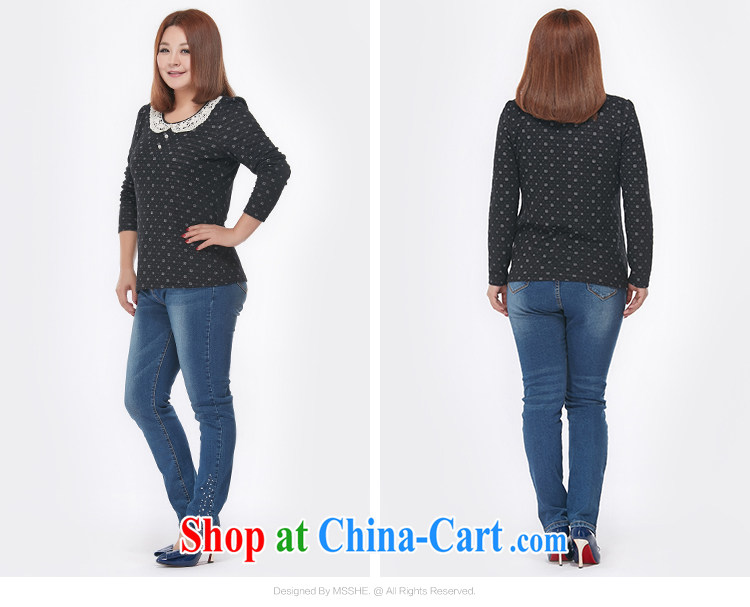 MsShe larger women 2015 spring new thick mm sister lace graphics thin beauty solid shirt long-sleeved shirt T clearance 2438 red 5 XL pictures, price, brand platters! Elections are good character, the national distribution, so why buy now enjoy more preferential! Health