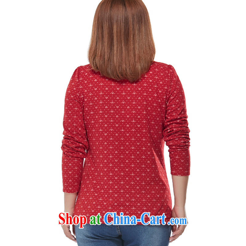 The MsShe Code women spring 2015 new thick mm sister lace graphics thin beauty solid long-sleeved T-shirt T shirts clearance 2438 red 5 XL, Susan Carroll, Ms Elsie Leung Chow (MSSHE), online shopping
