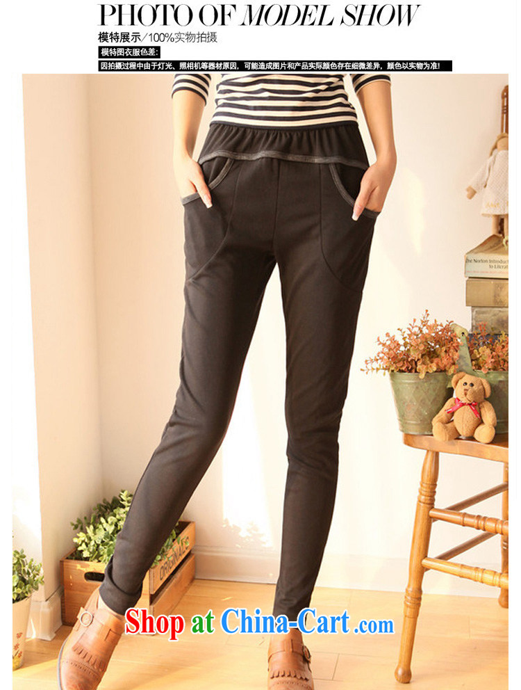 2015 spring new larger pencil girls pants high-waist graphics thin stitching the FAT and FAT sister pants stretch pants thick mm castor black XL (weight 150 - 190 jack) pictures, price, brand platters! Elections are good character, the national distribution, so why buy now enjoy more preferential! Health