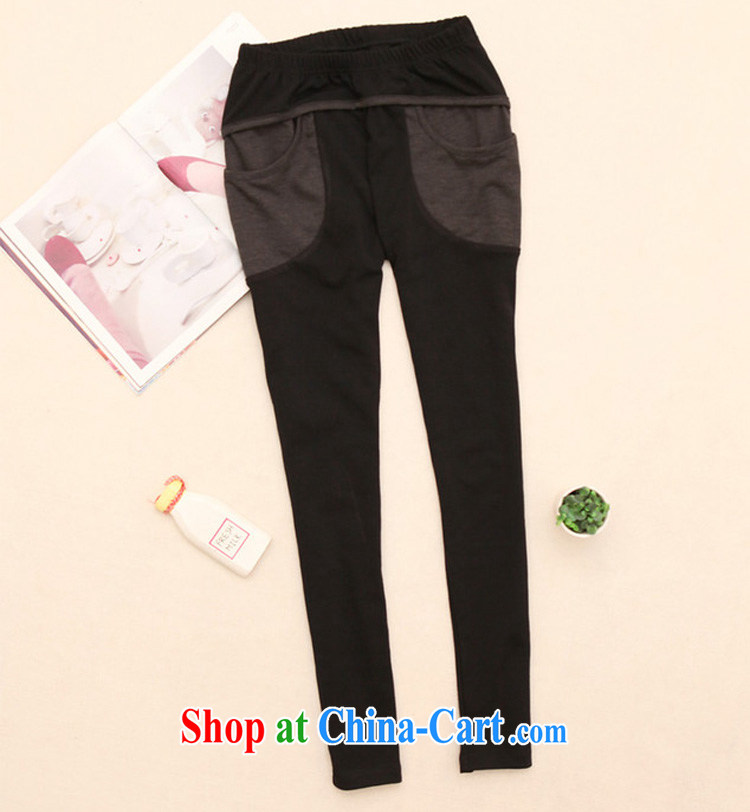 2015 spring new larger pencil girls pants high-waist graphics thin stitching the FAT and FAT sister pants stretch pants thick mm castor black XL (weight 150 - 190 jack) pictures, price, brand platters! Elections are good character, the national distribution, so why buy now enjoy more preferential! Health