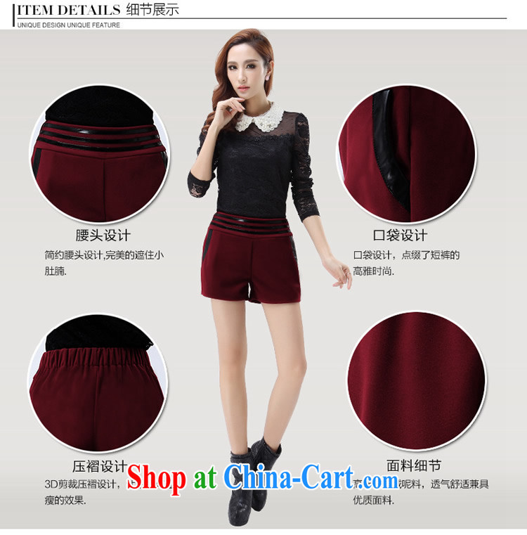 Cheuk-yan Yi Lai film 2014 autumn and winter, the large, high-waist hair is solid and leisure wears pants thick shorts YS 1170 wine red 4 XL pictures, price, brand platters! Elections are good character, the national distribution, so why buy now enjoy more preferential! Health
