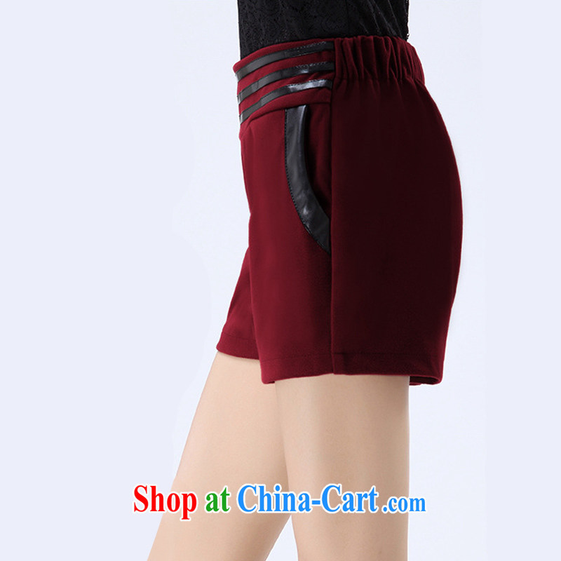Cheuk-yan Yi Lai film 2014 autumn and winter, the large, high-waist hair is solid leisure shoes pants thick shorts YS 1170 wine red 4 XL, Cheuk-yan Yi-lai, and, shopping on the Internet