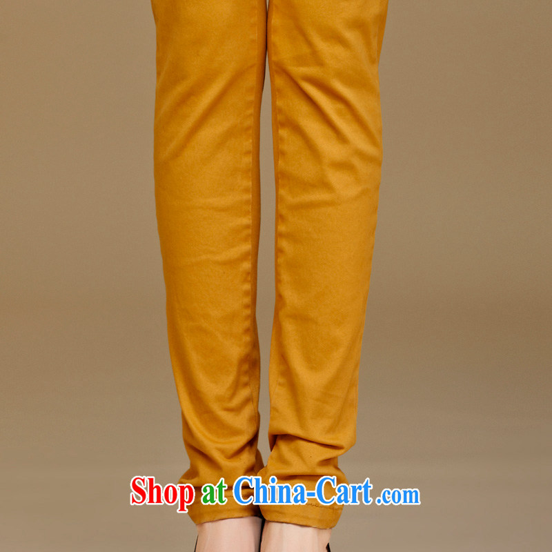 cheer for autumn and winter, the Code women mm thick solid color 100a Video thin and thick XL trousers Item No. 2325 yellow 5 XL, cross-sectoral provision (qisuo), and, on-line shopping