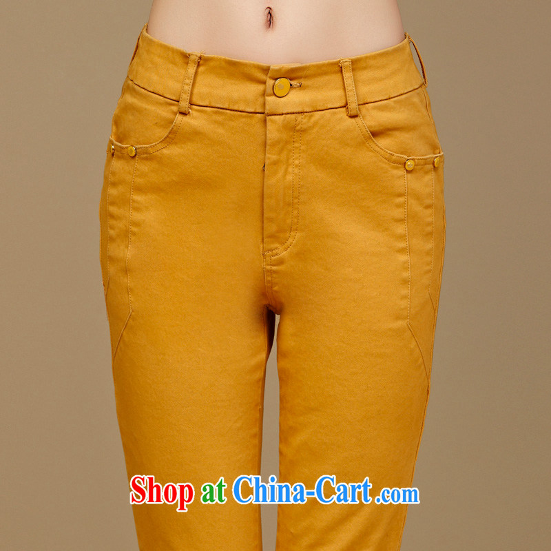 cheer for autumn and winter, the Code women mm thick solid color 100a Video thin and thick XL trousers Item No. 2325 yellow 5 XL, cross-sectoral provision (qisuo), and, on-line shopping