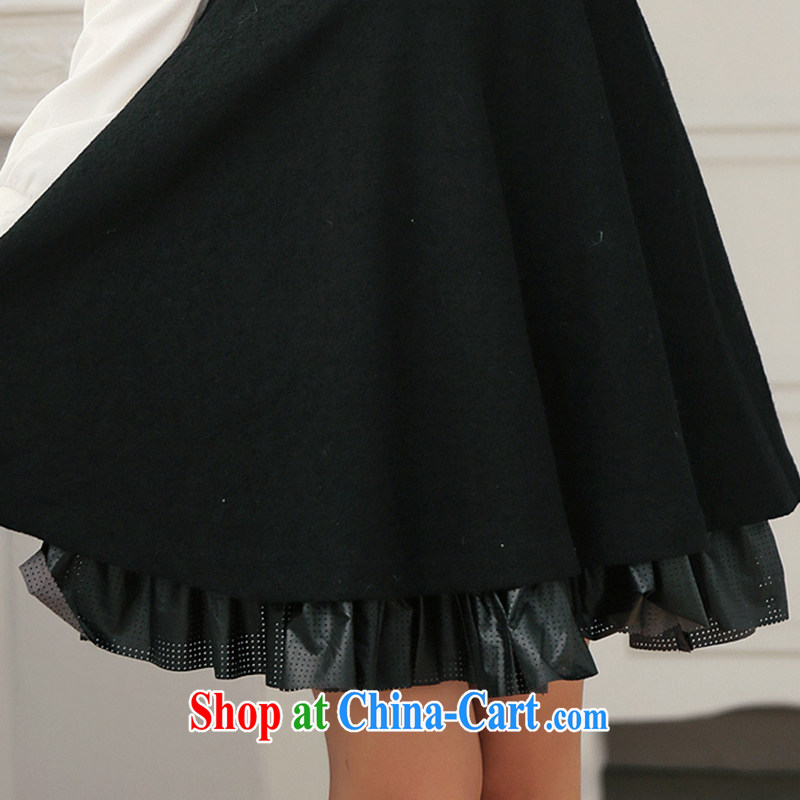 Constitution, 2015 winter clothing XL new, thick hair that spell, ultra-large upscale vest skirt fat, thick sister Korean lady aura long-sleeved dresses black S constitution, clothing, shopping on the Internet