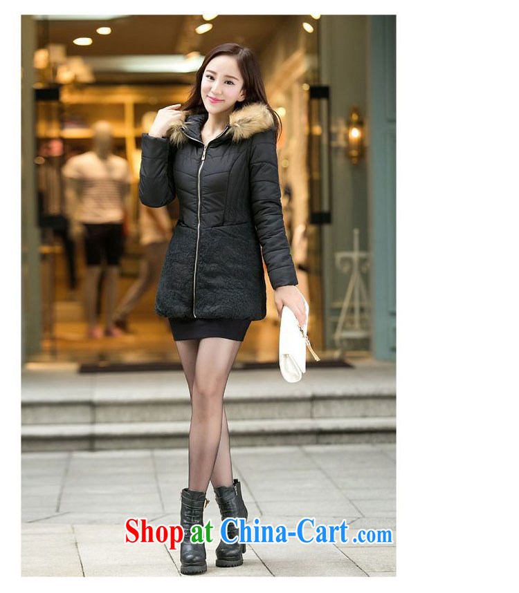 ZORMO winter 2014 new Korean female lace stitching thick mm and indeed XL quilted coat girls thick warm jacket black 6 XL pictures, price, brand platters! Elections are good character, the national distribution, so why buy now enjoy more preferential! Health