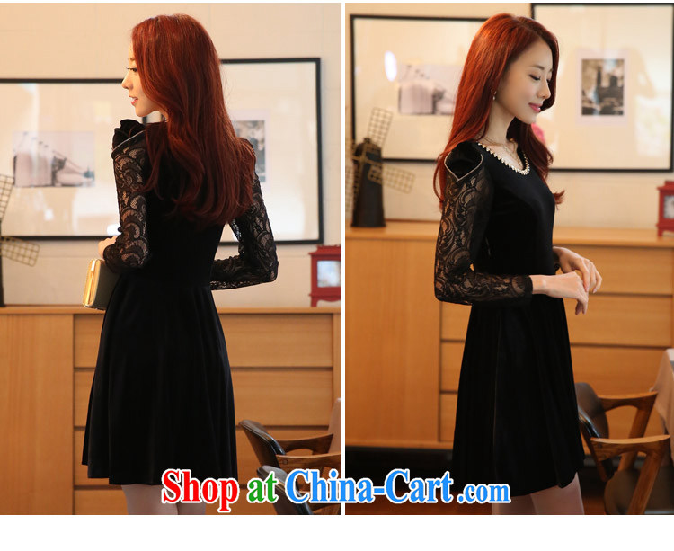 Constitution, 2015 NEW GRAPHICS gaunt the female Korean beauty charm gold velour lace long-sleeved dresses thick mm XL Black to reference brassieres option, or the Advisory Service pictures, price, brand platters! Elections are good character, the national distribution, so why buy now enjoy more preferential! Health