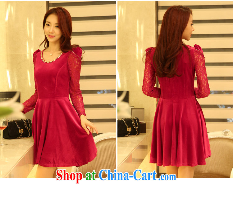 Constitution, 2015 NEW GRAPHICS gaunt the female Korean beauty charm gold velour lace long-sleeved dresses thick mm XL Black to reference brassieres option, or the Advisory Service pictures, price, brand platters! Elections are good character, the national distribution, so why buy now enjoy more preferential! Health
