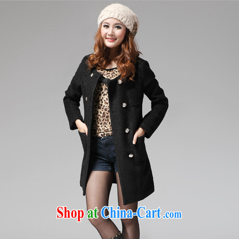 and wind Island 2014 winter clothing new, thick MM and indeed intensify, Korean Beauty coat wool coat is so gross jacket women 8073 black XXL, and wind Island (HFRANDO), online shopping