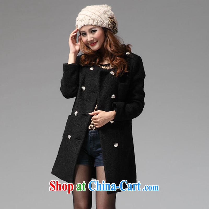 and wind Island 2014 winter clothing new, thick MM and indeed intensify, Korean Beauty coat wool coat is so gross jacket women 8073 black XXL, and wind Island (HFRANDO), online shopping