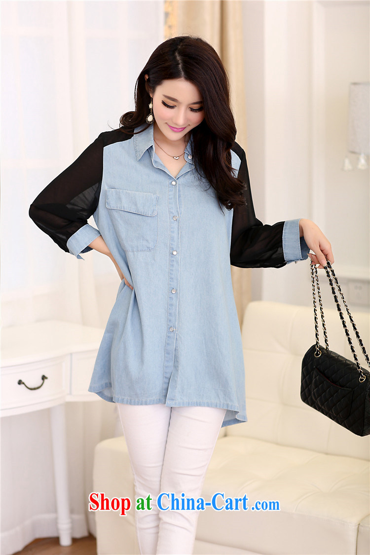 More detailed international 2015 spring new, larger ladies' denim shirt jacket 717 dark blue 4 XL pictures, price, brand platters! Elections are good character, the national distribution, so why buy now enjoy more preferential! Health