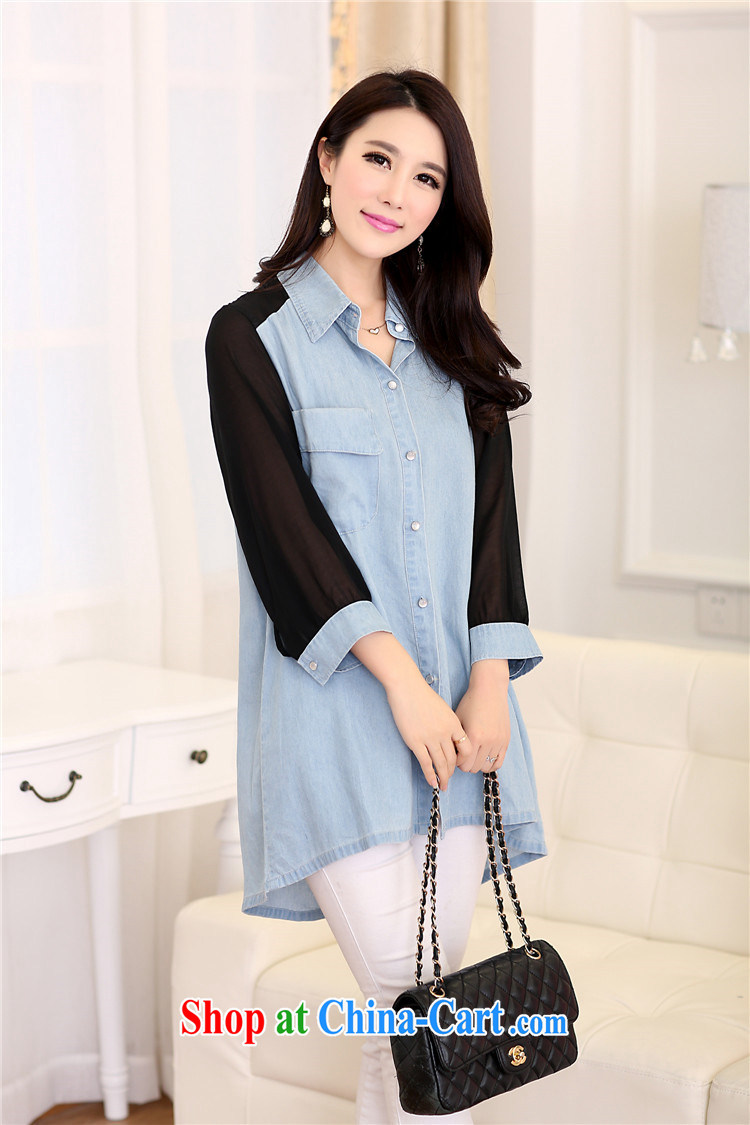 More detailed international 2015 spring new, larger ladies' denim shirt jacket 717 dark blue 4 XL pictures, price, brand platters! Elections are good character, the national distribution, so why buy now enjoy more preferential! Health