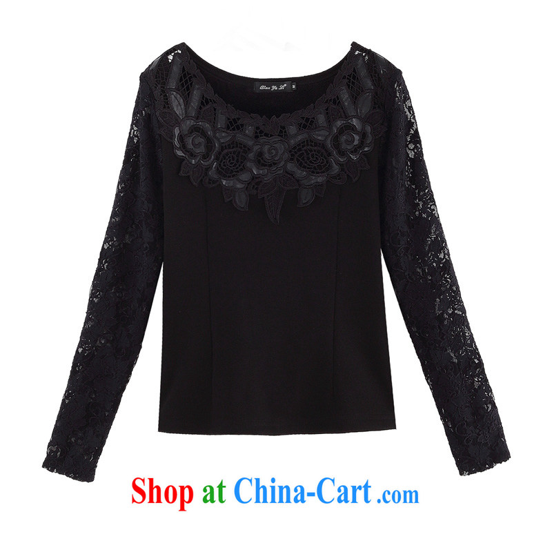 Constitution and new Korean T-shirt 2015 spring mm thick the lint-free cloth warm cultivating solid shirt and indeed intensify, thick, long-sleeved lace warm clothing black 4XL 160 - 175 jack, constitution, and shopping on the Internet