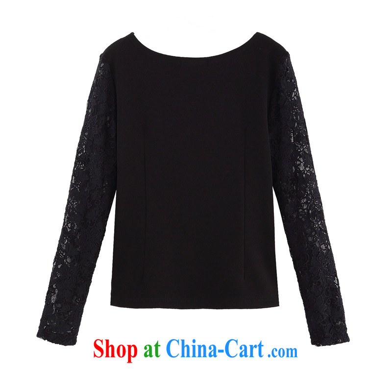 Constitution and new Korean T-shirt 2015 spring mm thick the lint-free cloth warm cultivating solid shirt and indeed intensify, thick, long-sleeved lace warm clothing black 4XL 160 - 175 jack, constitution, and shopping on the Internet