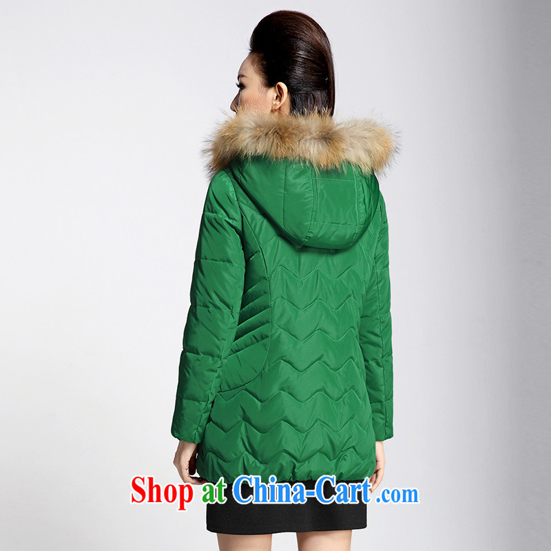 The Mak is the female 2014 winter clothing new thick mm stylish wavy lines for gross jacket 944123073 green 6 XL, former Yugoslavia, Mak, and shopping on the Internet