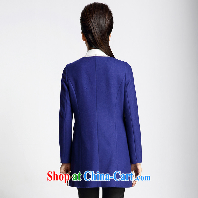 The Mak is the female 2014 winter clothing new thick mm stylish stitching graphics thin it jacket 944187133 blue 6 XL, former Yugoslavia, Mak, and shopping on the Internet