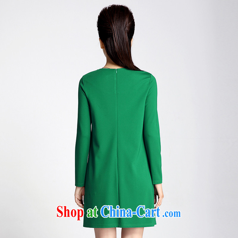 The Mak is the women's clothing 2014 winter clothing new thick mm stylish flowers collar pin Pearl dress 944101700 green 4 XL, former Yugoslavia, Mak, and shopping on the Internet