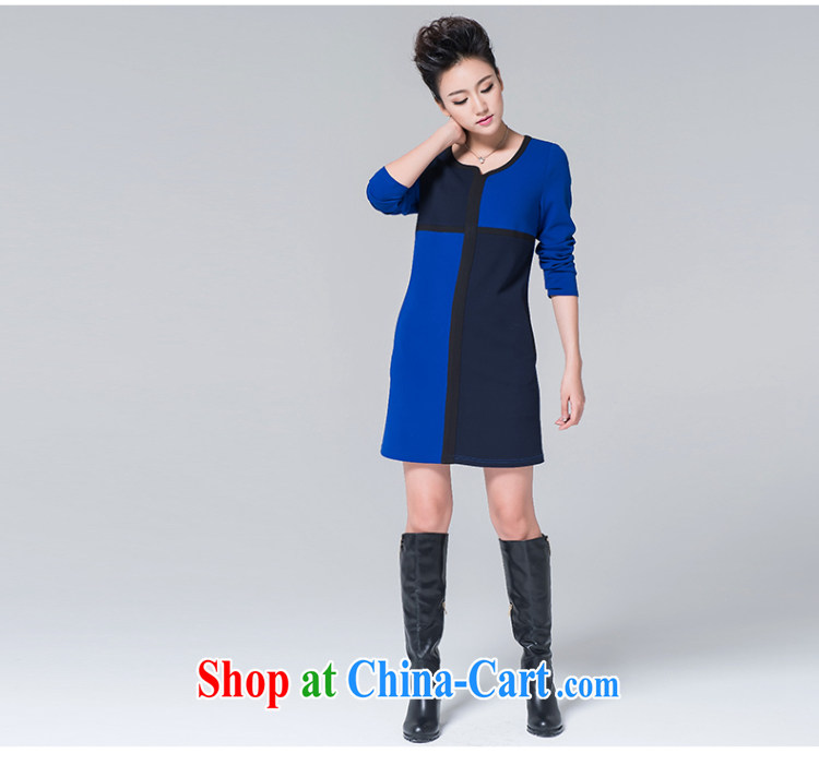 The MR big, women 2014 winter clothing new, thick mm geometry collision color stitching long-sleeved dress 944101689 blue L pictures, price, brand platters! Elections are good character, the national distribution, so why buy now enjoy more preferential! Health