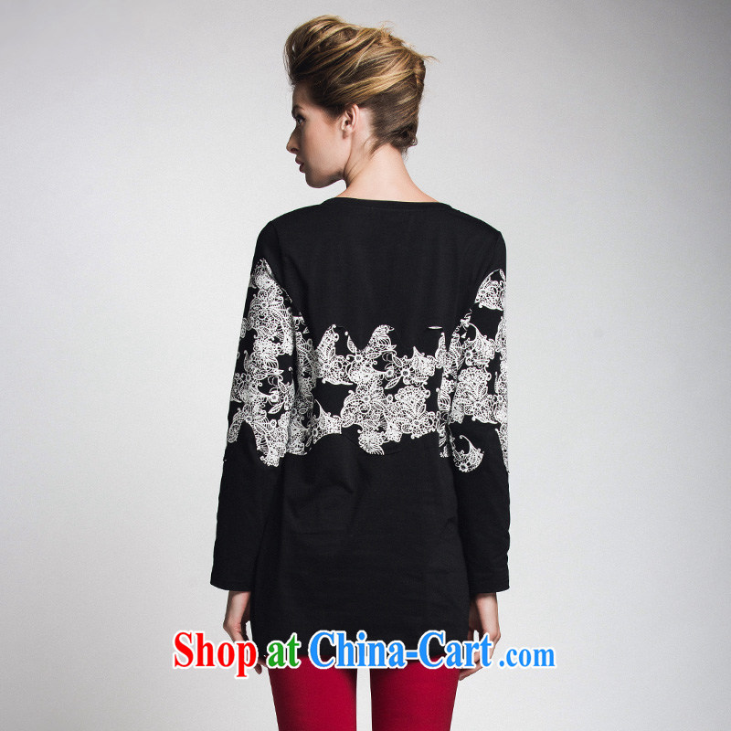 The Mak is the female 2014 winter clothing new thick mm stylish retro in the tread long sweater 944083068 black 4XL, former Yugoslavia, Mak, and shopping on the Internet