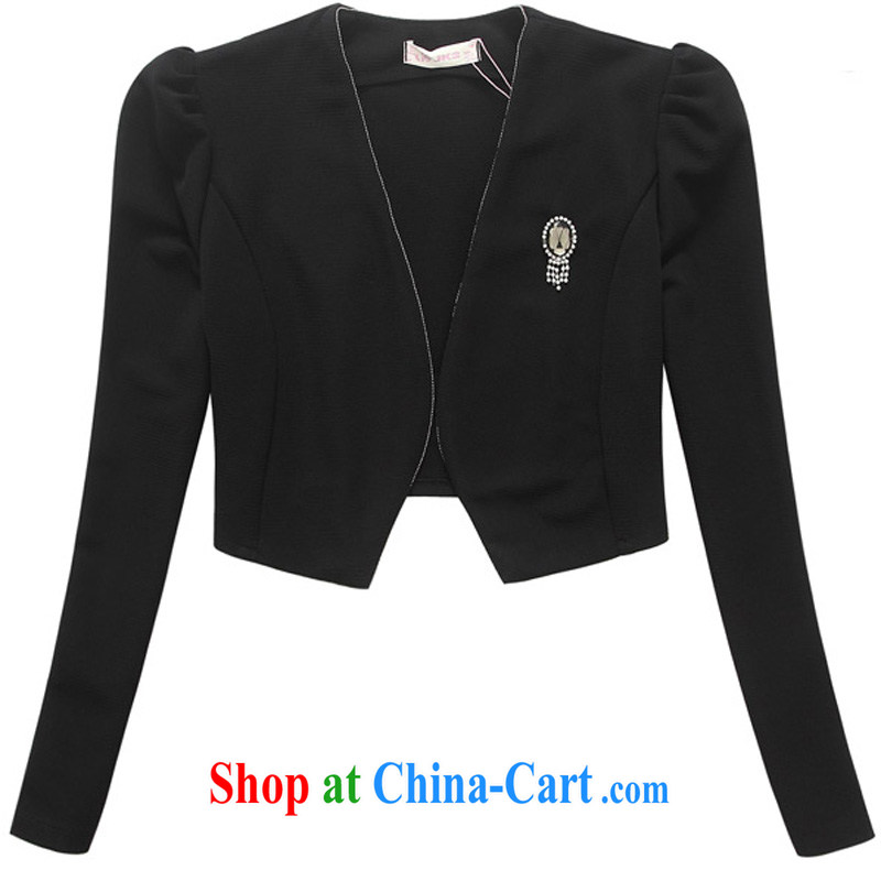 Constitution, 2015 new Korean version thick sister Phnom Penh 100 ground jacket long-sleeved cardigan kit shirt XL T-shirt wedding dresses scarves (the Diamond) Black 3 XL 160 - 180 jack, constitution, and, shopping on the Internet