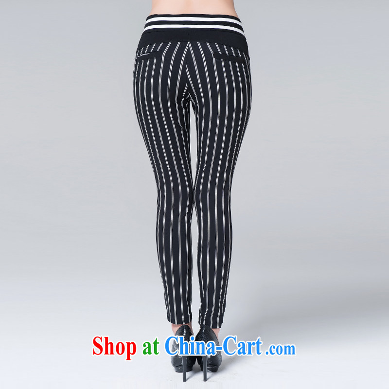 Slim, Mr Big, women winter 2014 the new thick mm stylish vertical streaks graphics thin pants 944091523 black 5 XL, former Yugoslavia, Mak, and shopping on the Internet