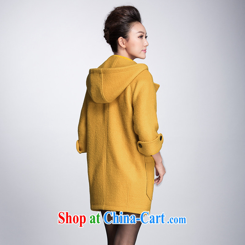 The Mak is the female 2014 winter clothing new, mm thick Korean horns snap-cap is gross jacket 944187138 yellow 6 XL, former Yugoslavia, Mak, and shopping on the Internet