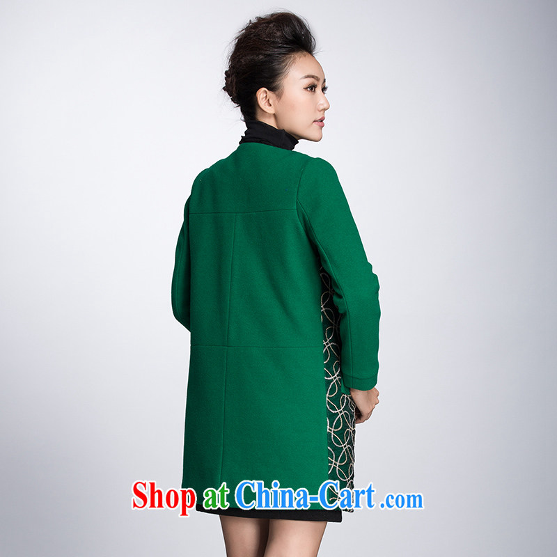 The Mak is the female 2014 winter clothing new thick mm stylish retro floral hair is 944187132 jacket green 5 XL, former Yugoslavia, Mak, and shopping on the Internet