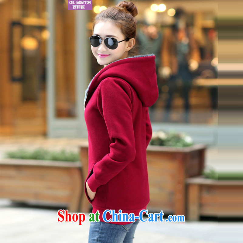Szili and Macedonia is indeed XL female 2014 autumn and winter new expertise in mm long Korean video thin the lint-free cloth thick coat 200 Jack warm hair inside the pot sweater wine red XXXXL, Cecilia Medina Quiroga (celia Dayton), shopping on the Internet